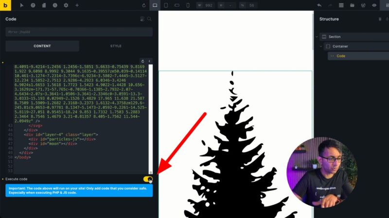 Paste the HTML into the Code Widget