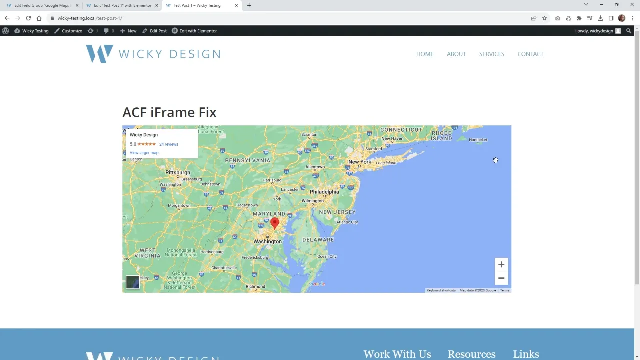 Click 'Update' to save your changes and preview the page to ensure the iFrame displays correctly
