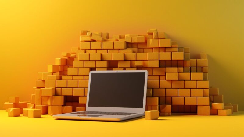 A_website_buing_built_with_bricks_with_yellow_color